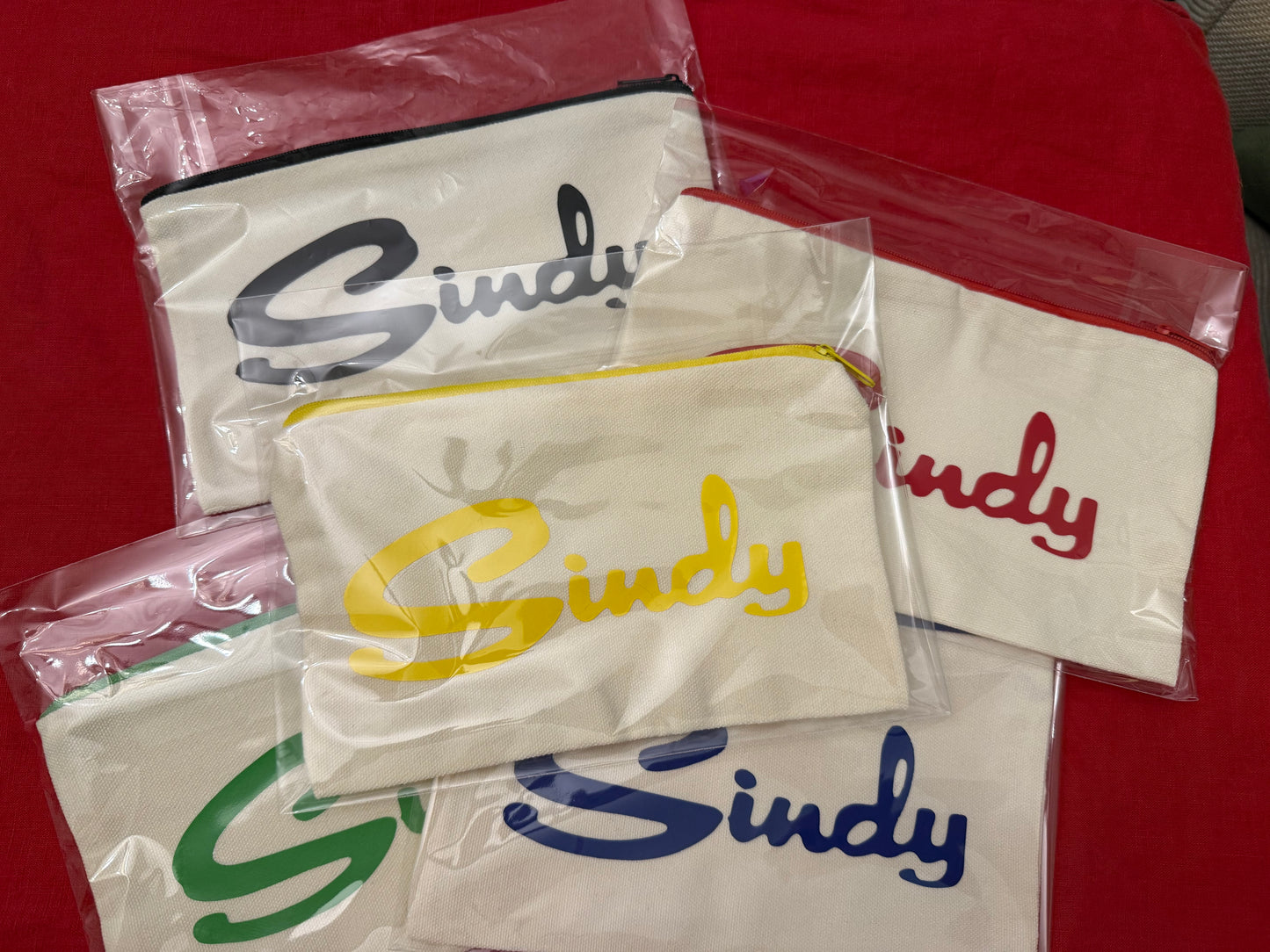 Sindy Canvas Logo Zipped Pouch