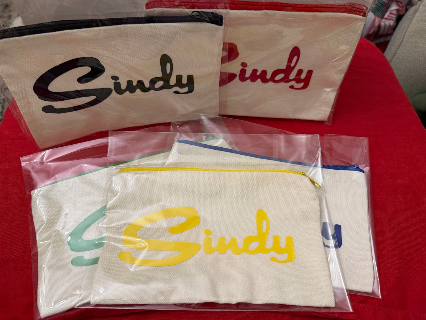 Sindy Canvas Logo Zipped Pouch