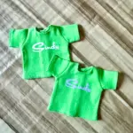 apple green with lilac logo